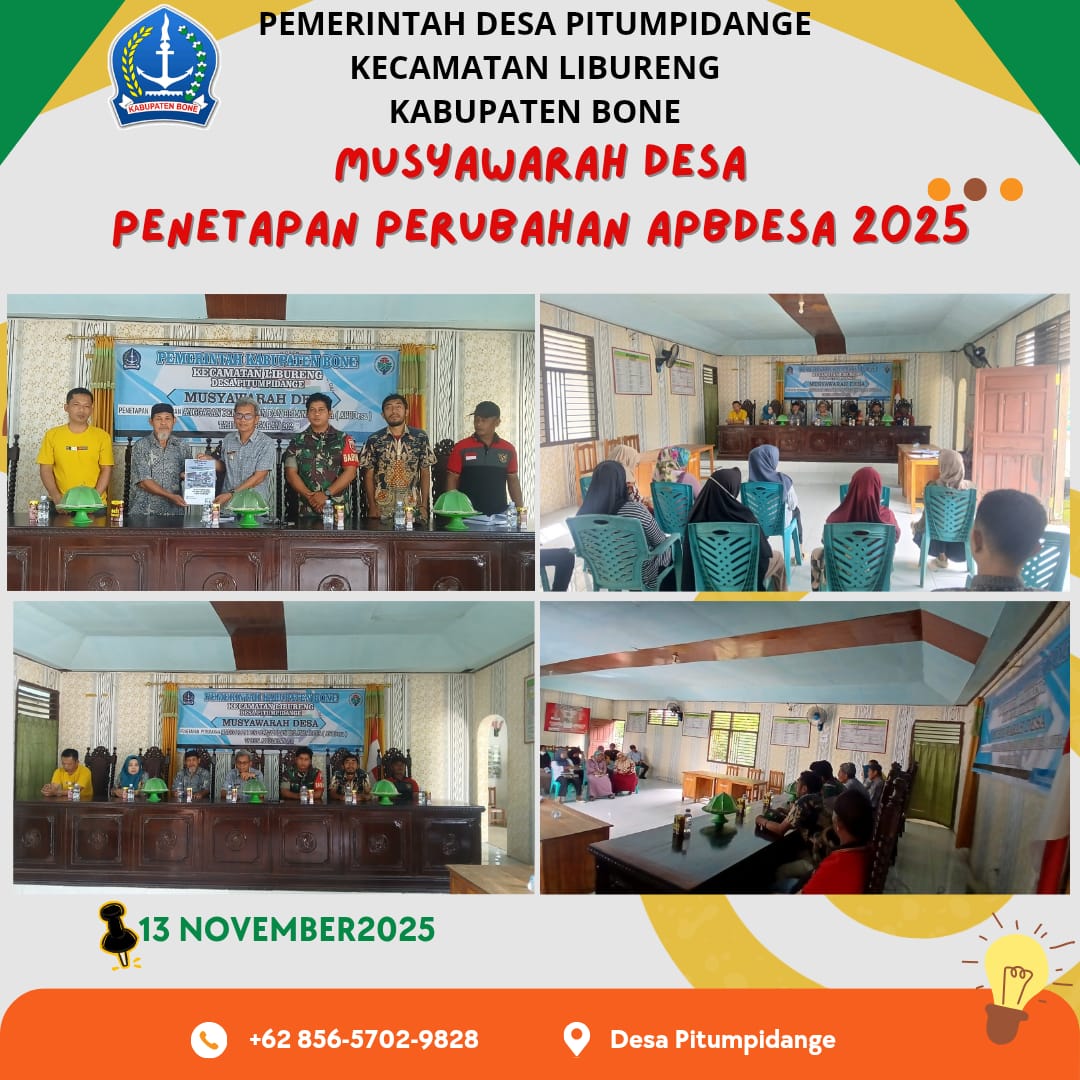 PEMERINTAH DESA PITUMPIDANGE TETAPKAN PERUBAHAN APBDES TAHUN ANGGARAN 2025